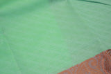 Mint Blue Emboss Silk Saree with Copper Border and Semi Silk Texture for Traditional Wear