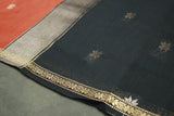 Maheswari Silk Cotton Saree in Brown with Small Butta and Zari Border and Blouse Piece