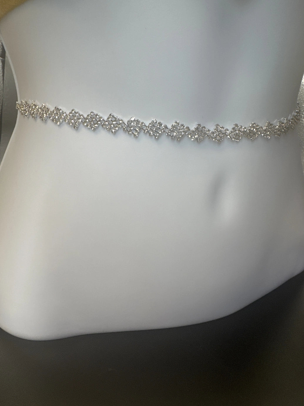 Silver-Tone Crystal Hip Chain with Zigzag Geometric Pattern - Adjustable Waist Hip Belt for Ethnic & Party Wear Jewelry JCS Fashions