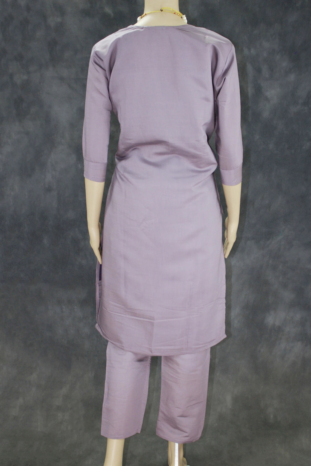 Elegant Lilac Purple Roman Silk 3 Piece Set