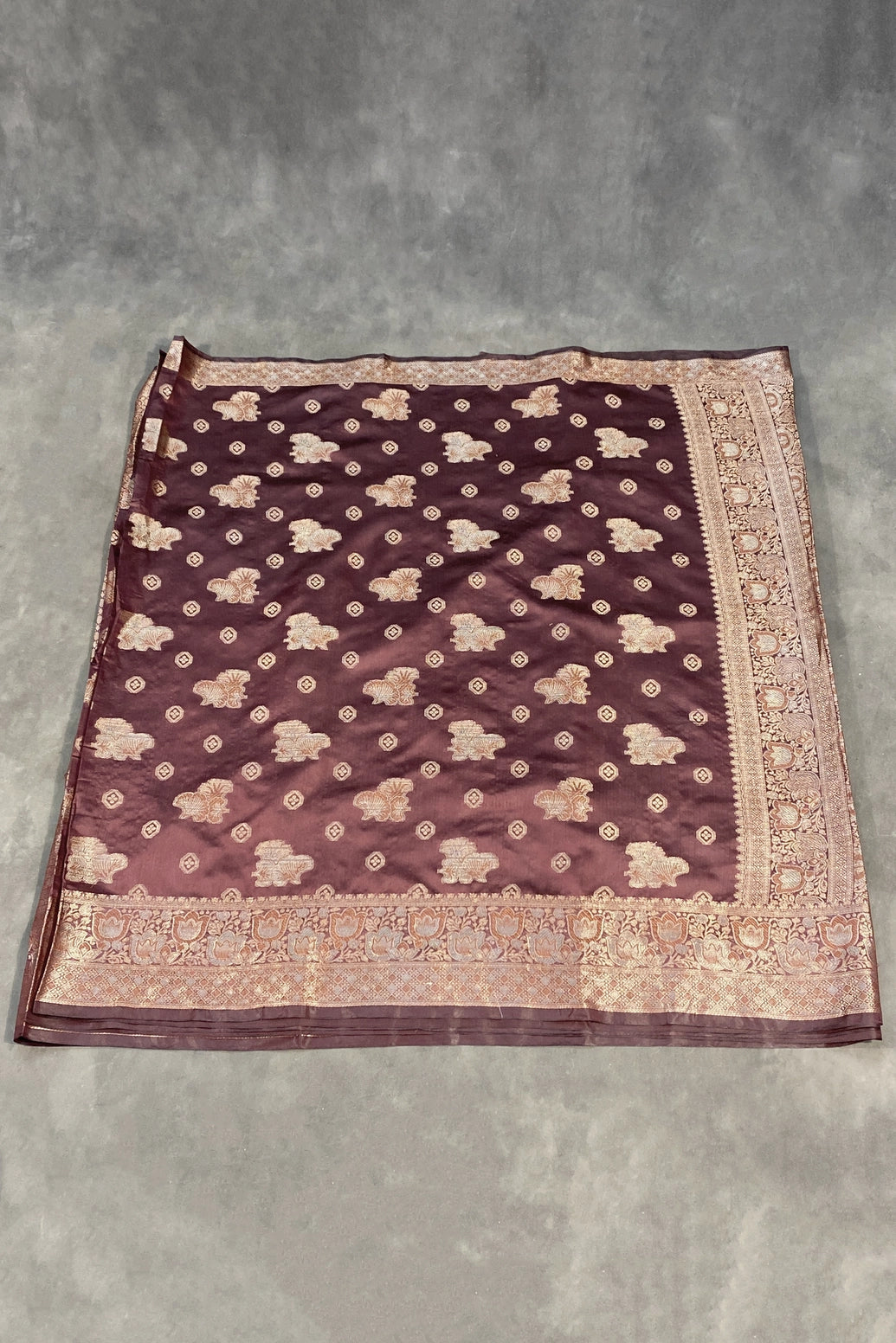 Maroon Soft Silk Saree with Rich Pallu and Pure Zari Floral Weave, Includes Blouse