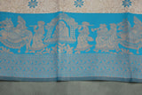 Pinkish Beige Kubera Pattu Saree with Pallakku Border and Blouse, Semi Silk Traditional Wedding Wear
