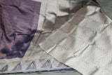 Dark Blue Kubera Pattu Saree with Peacock Border and Blouse