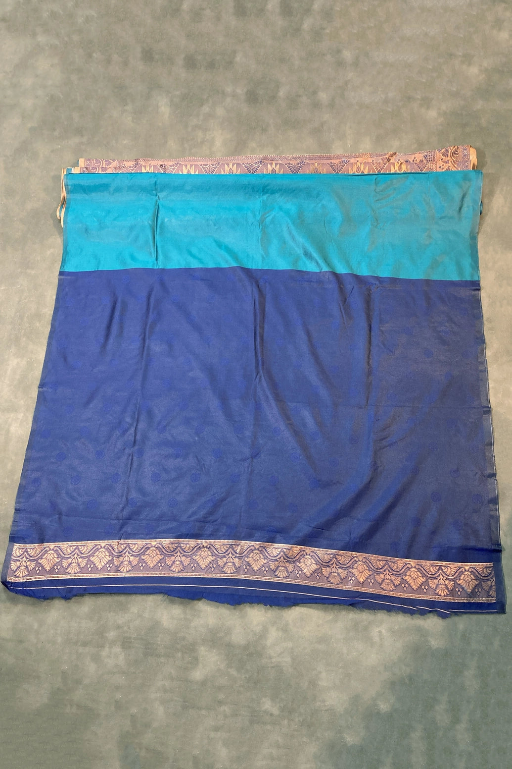 Teal Soft Silk Floral Designer Saree with Blouse, Woven Floral Motifs and Contrast Border