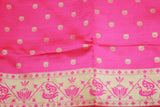 Bright Pink Paithani Pure Silk Saree with Zari Woven Peacock Pallu and Designer Border
