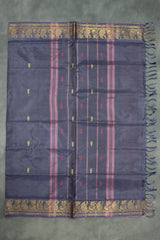 Vaazhai Naar (Banana Pith) Saree with Traditional Zari Border and Small Butta