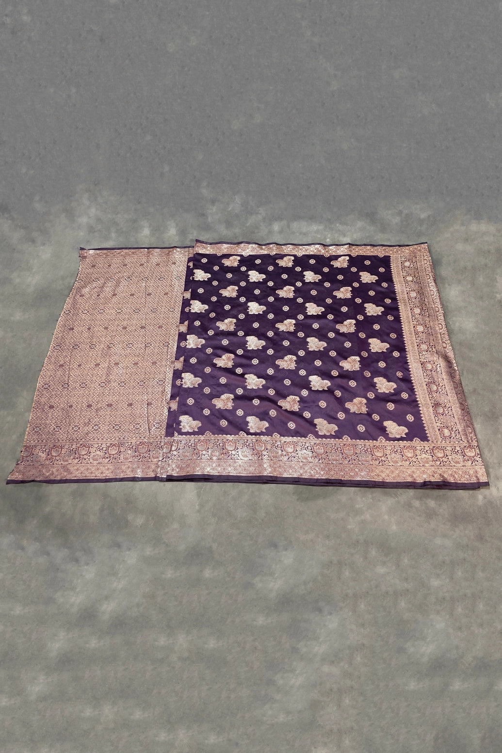 Purple Marathi Tadka Soft Silk Saree with Rich Pallu and Pure Zari Floral Weave
