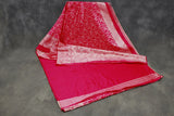 Orange Banarasi Satin Saree with Floral Woven Embroidered Print and Blouse