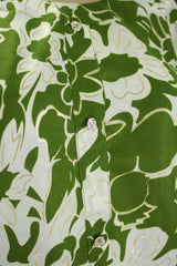 Green Floral Cotton 2-Piece Kurta Set with Elastic Waist Pant - Traditional Indian Kurti - Comfortable Everyday Wear