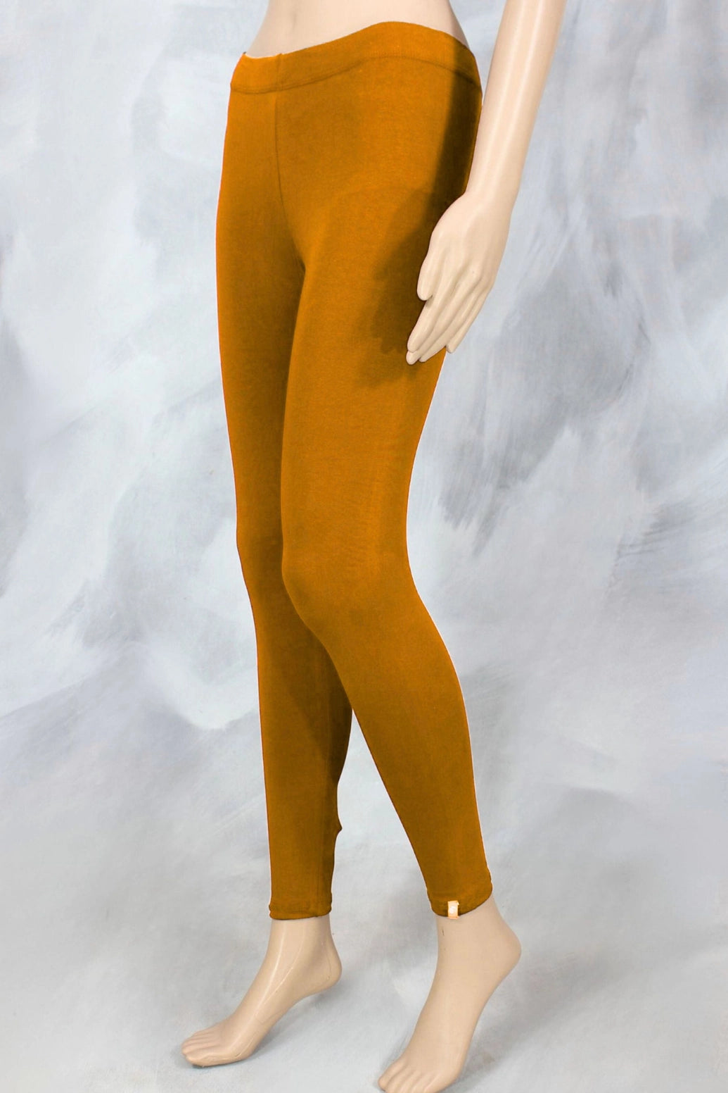 Mustard Ankle Length Lycra Leggings for Women, 4-Way Stretch Smooth Finish