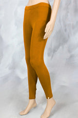 Mustard Ankle Length Lycra Leggings for Women, 4-Way Stretch Smooth Finish