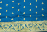 Peacock Blue Paithani Pure Silk Saree with Zari Woven Pallu & Border, Patterned Body and Butti Work