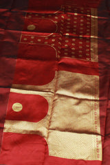 Maroon Paithani Pure Silk Saree Peacock Pallu Zari Woven Design Border With Butti