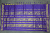 Kalyani Cotton Saree Olive Green with Zari Checked & Zari Peacock Border and Blouse Piece