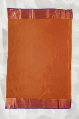 Orange Soft Silk Saree with Delicate Gold Zari Buttas and Floral Border