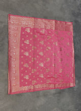 Reddish Pink Marathi Tadka Soft Silk Saree with Rich Pallu and Pure Zari Weaving, Floral Motifs