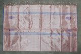Blue & Light Onion Pink Vaazhai Naar (Banana Pith) Saree with Small Butta - Borderless Traditional Saree