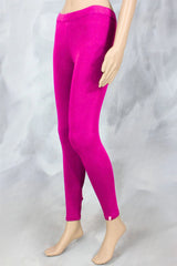 Magenta Ankle Length 4-Way Lycra Leggings with Belt for Women | Smooth Finish