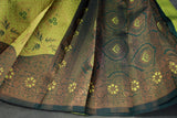 Green Kubera Pattu Saree with Traditional Border and Blouse Piece - Semi Silk