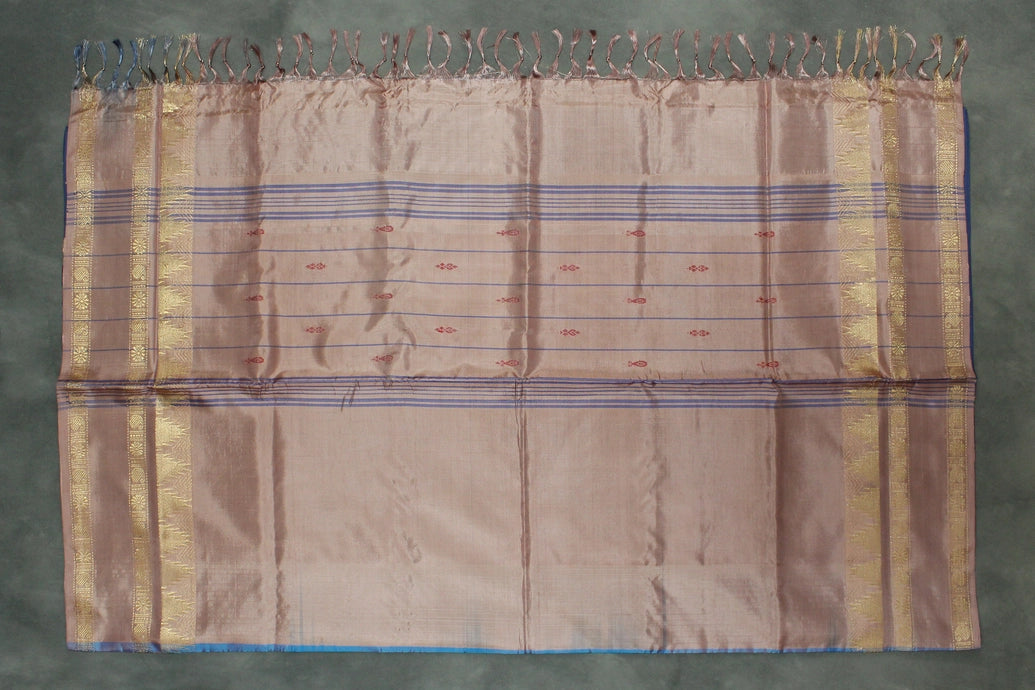 Banana pith/ Vaazhai naar saree with beautiful Zari border, Comes with full body small butta,  
No blouse piece