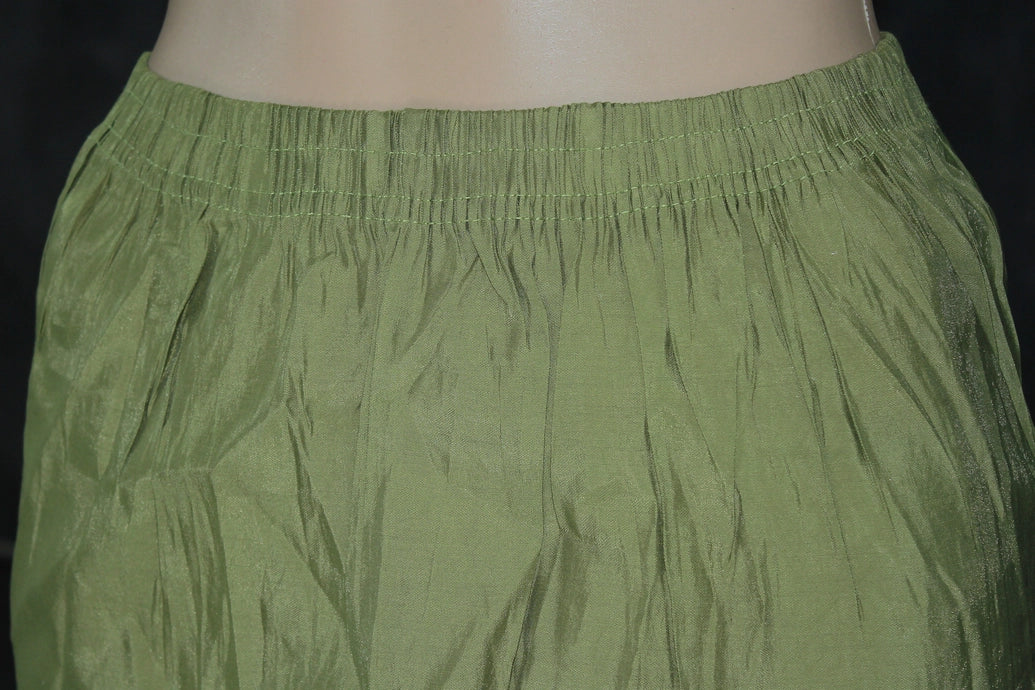 Olive Green Roman Silk 3-Piece Kurti Set with Beads & Aari Work and Digital Jacquard Dupatta