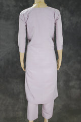 Lavender Roman Silk 3 Piece Set with Organza Dupatta