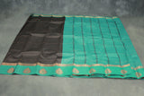 Dark Brown Semi Silk Embossed Saree with Floral Design and Satin Border, Includes Blouse