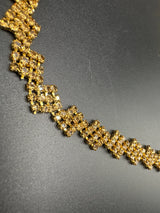 Gold-Tone Zigzag Crystal-Studded Hip Chain - Adjustable Waist Belt for Ethnic Wear Jewelry JCS Fashions