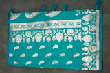 Rama Blue Banarasi Soft Silk Saree with Zari Floral & Mango Motifs and Traditional Border for Women