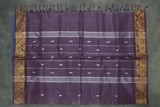 Purple Vaazhai (Banana Pith) Saree with Golden Zari Border and Small Butta - Includes Blouse Piece