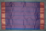 Dark Blue Emboss Silk Saree with Semi Silk Border and Traditional Floral Weave Design