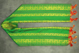 Forest Green Ponnadai Poly Silk Jacquard Temple Shawl with Zari Pattern & Tassels for Functions, 2m Dupatta