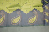 Green Kubera Pattu Saree with Mango Design Border and Matching Blouse
