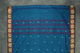 Rama Blue Poly Cotton Butta Saree with Gold-Colour Swan Thread Border - Traditional Indian Saree Saree JCS Fashions