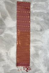 Onion Pink Korvai Soft Silk Saree with Gold Zari Buttas and Traditional Floral Border