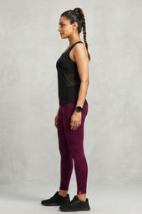 Maroon JCS Elite Ankle-Length Leggings with 4-Way - AI Model Photo 2