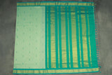 Mint Blue Kalyani Cotton Saree with Puttas and Zari Border & Blouse