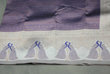 Dark Blue Kubera Pattu Saree with Peacock Border and Blouse
