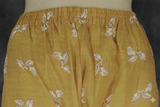 Mustard Yellow Cotton Kurti Pant Set with Printed Design, Elastic Waist & 2-Piece Kurta Pajama Style