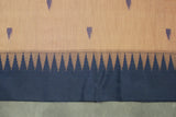 Brown Kalyani Cotton Saree with Puttas Design and Zari Border, Blouse Included