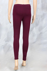 Burgundy Ankle Length Leggings for Women | 4-Way Lycra Stretch Fabric