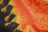 Red Zari Pattu Shawl Ponnadai for Events, Arangetram and Functions, Traditional Gold-Pattern Stole