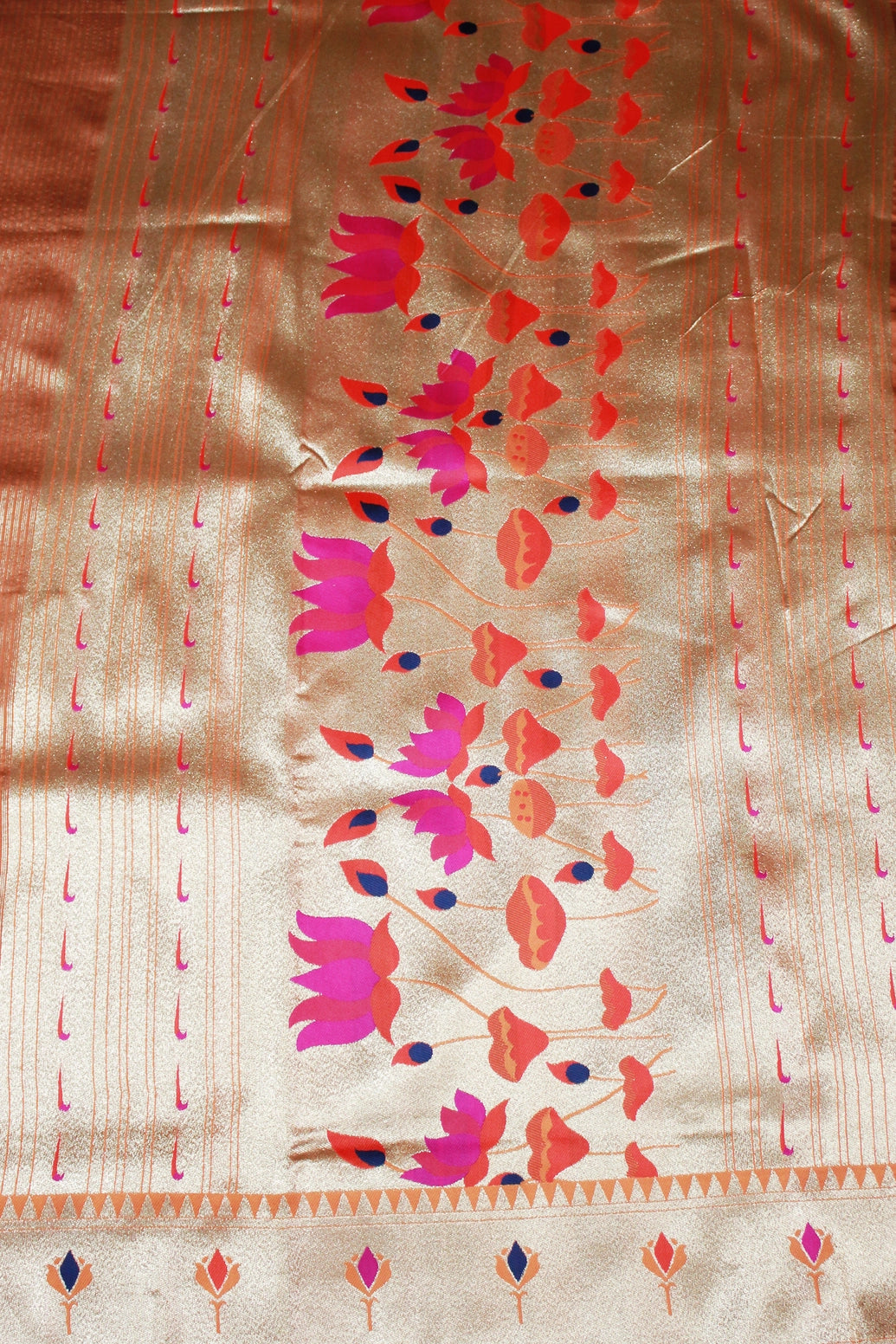 Paithani Tissue Fabric Saree, Full body weaving zari work, saree comes with blouse