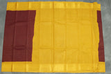 Pure Sungudi Cotton Checked Saree with Peacock Gold Zari Double Border - Brown Saree JCS Fashions