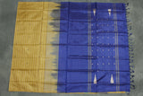 Blue Banana Pith (Vaazhai Naar) Borderless Saree with Small Butta