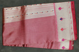 Paithani Tissue Fabric Saree in Pink with Zari Weaving Work and Blouse Piece