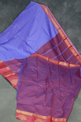 Lavender Emboss Silk Saree with Floral Design and Satin Border, Comes with Blouse