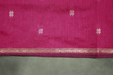 Purple Maheswari Silk Cotton Saree with Small Butta & Zari Border, Blouse Piece