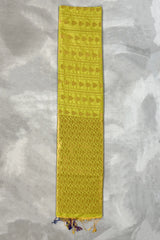 Lime Green Korvai Soft Silk Saree with Delicate Gold Zari Buttas and Traditional Floral Border