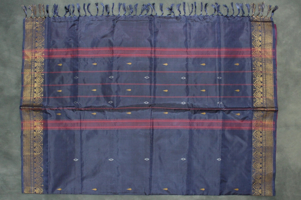 Pink Vaazhai Naar (Banana Pith) Saree with Gold Zari Border and Butta